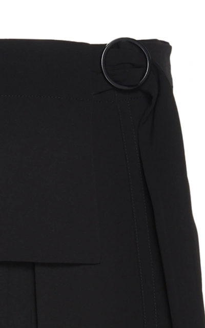 Shop Victoria Victoria Beckham Pleated Crepe Midi Skirt In Black