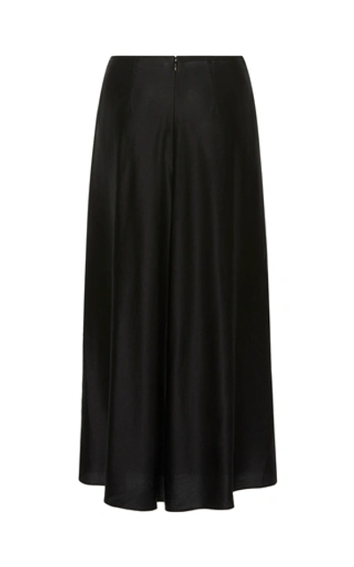 Shop Vince Women's Silk-satin Midi Skirt In Black