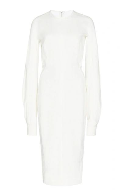 Shop Victoria Beckham Georgette Midi Dress In White