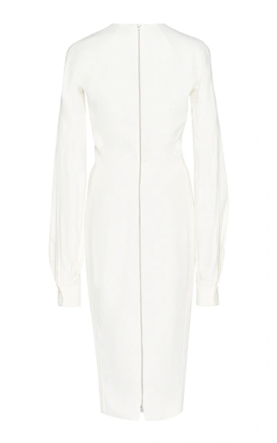 Shop Victoria Beckham Georgette Midi Dress In White