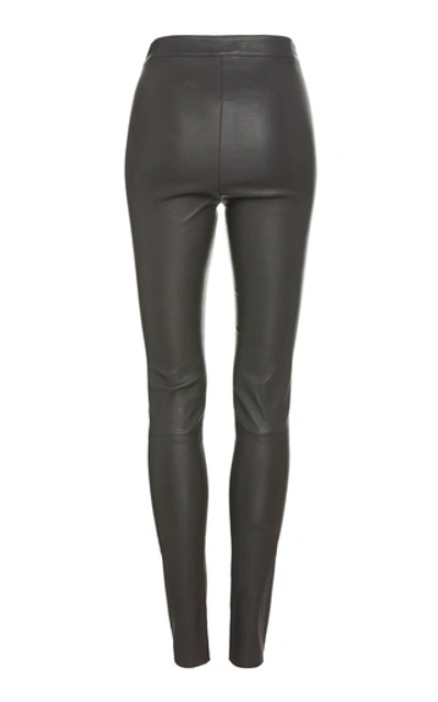 Shop Zeynep Arcay Stretch-leather Skinny Pants In Grey