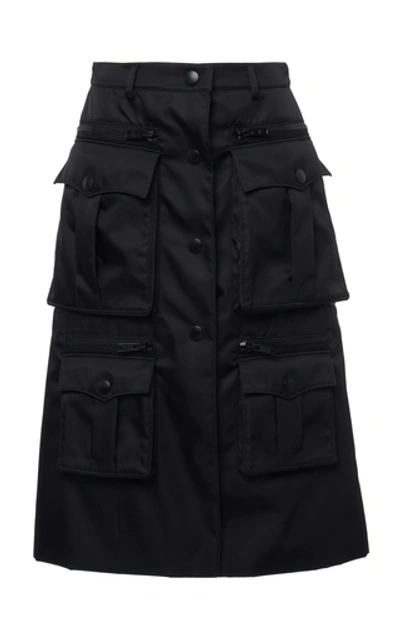 Shop Prada Shell Cargo Midi Skirt In Black