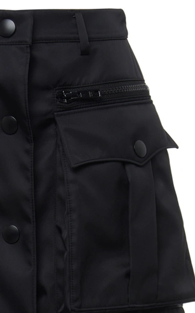 Shop Prada Shell Cargo Midi Skirt In Black