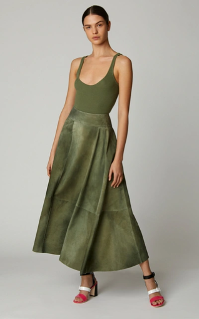 Shop Bottega Veneta Ribbed Cashmere Tank In Green