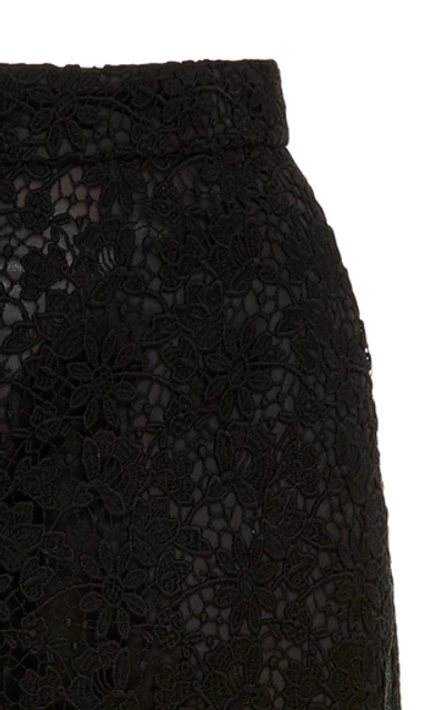 Shop Brock Collection Cotton-blend Lace Midi Skirt In Black