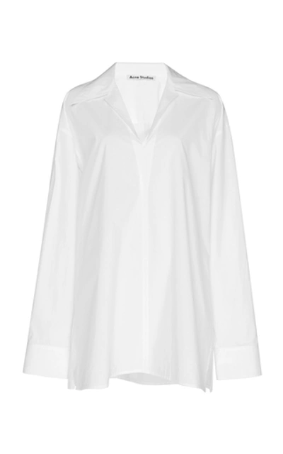 Shop Acne Studios Cotton-poplin Blouse In White