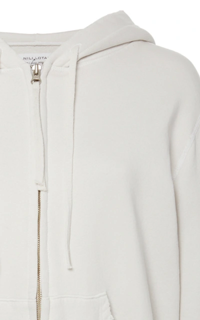 Shop Nl Collection Callie Cotton Zip Up Hoodie In White