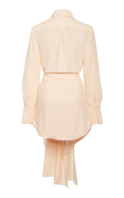 Shop Acler Bollard Tie-front Silk-blend Mini Dress In Pink