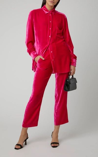 Shop Sies Marjan Willa Corduroy Silk-cotton Pants In Pink