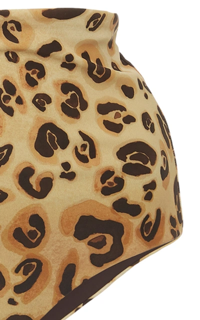Shop Mara Hoffman Lydia High-waisted Leopard-print Bikini Briefs In Animal