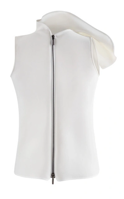Shop Maticevski Deadly Gathered Crepe De Chine Top In White