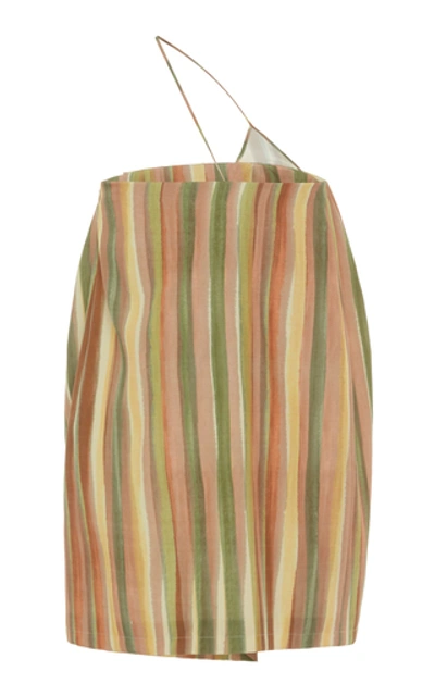 Shop Jacquemus La Robe Soleil Striped Silk-blend Mini Dress