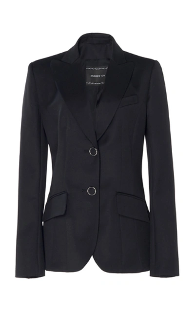 Shop Andrew Gn Wool Structured Jacket In Black