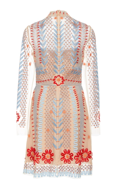 Shop Temperley London Teahouse Organza Embroidered Dress In Pink