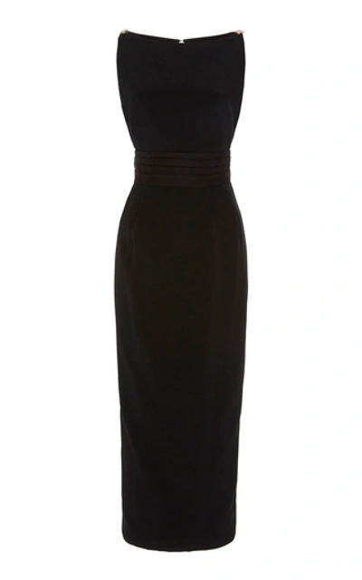 Shop Markarian Exclusive Belted Silk Midi Dress In Black