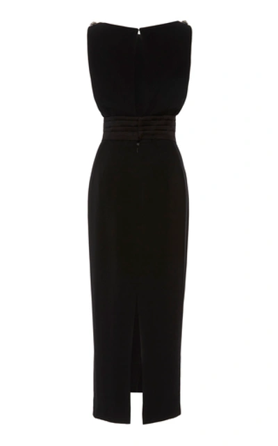 Shop Markarian Exclusive Belted Silk Midi Dress In Black
