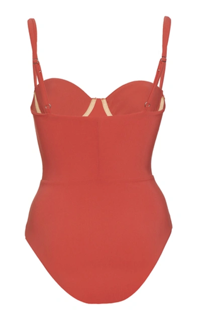 Shop Anemone Balconette One-piece Swimsuit In Red