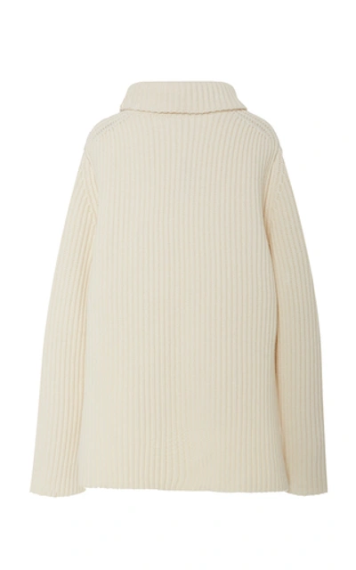 Shop Joseph Rib-knit Wool Turtleneck Sweater In Ivory