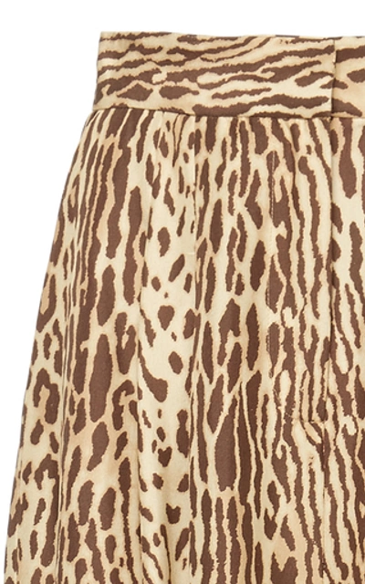 Shop Zimmermann Printed Silk-chiffon Wide-leg Pants In Animal