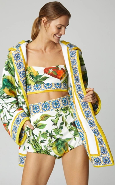 Shop Dolce & Gabbana Pepper-print Poplin Mini Shorts In Floral