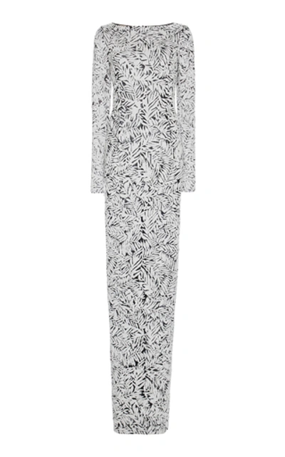 Shop Michael Kors Sequined Tulle Gown In Black/white