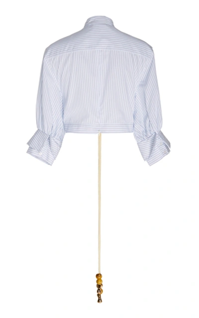 Shop Acler Lipton Cotton Cropped Stripe Shirt