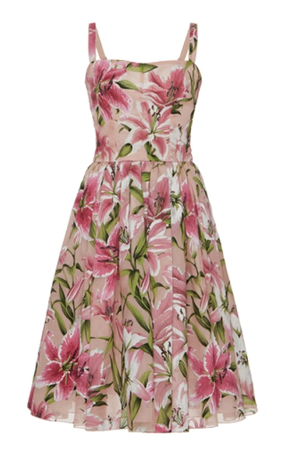 Shop Dolce & Gabbana Floral-print Crepe Midi Dress