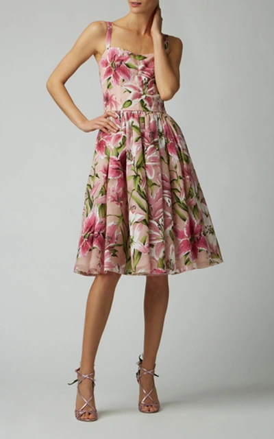 Shop Dolce & Gabbana Floral-print Crepe Midi Dress