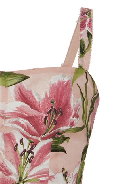 Shop Dolce & Gabbana Floral-print Crepe Midi Dress