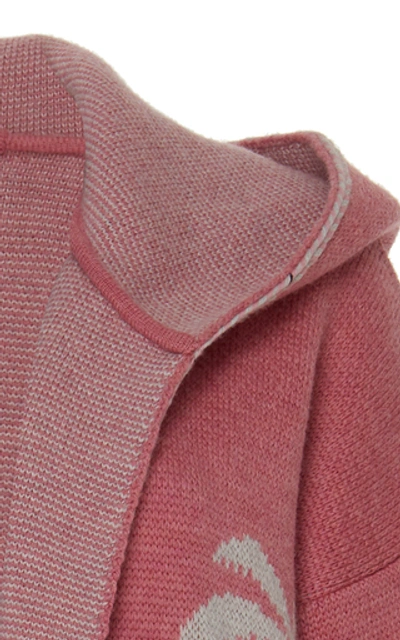 Shop Alanui Point Dume Landscape Wool Cardigan In Pink
