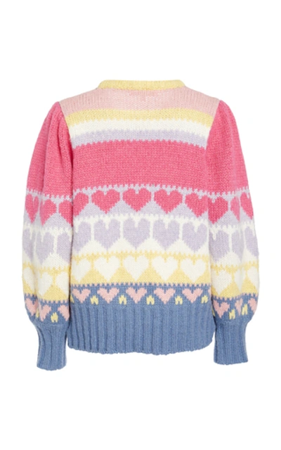 Shop Loveshackfancy Shirelle Icing Alpaca And Wool-blend Pullover Sweater In Pink