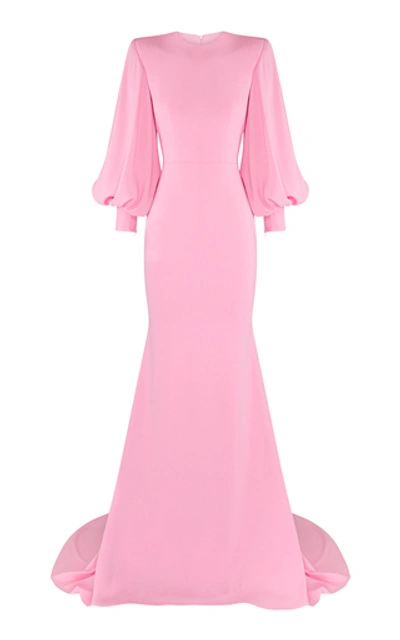 Shop Alex Perry Davis Crepe Gown In Pink