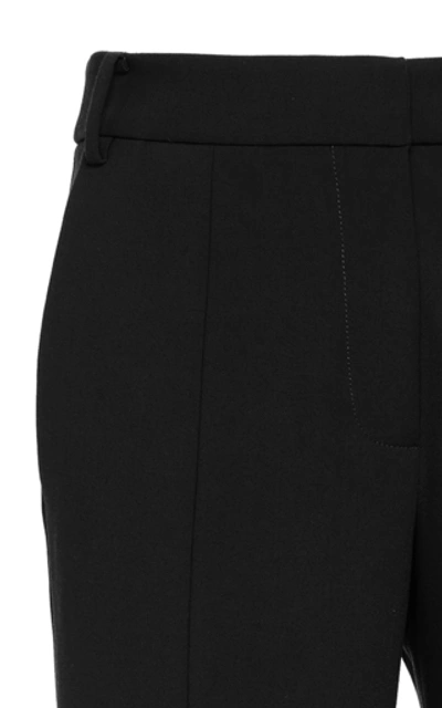 Shop Tibi Anson Crepe Slim Fit Pants In Black