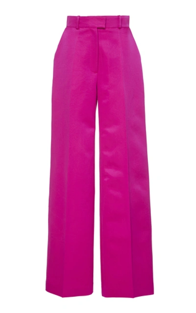 Shop Martin Grant Silk-blend Wide-leg Pants In Pink