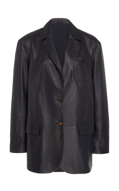 Shop Brunello Cucinelli Leather Jacket In Black