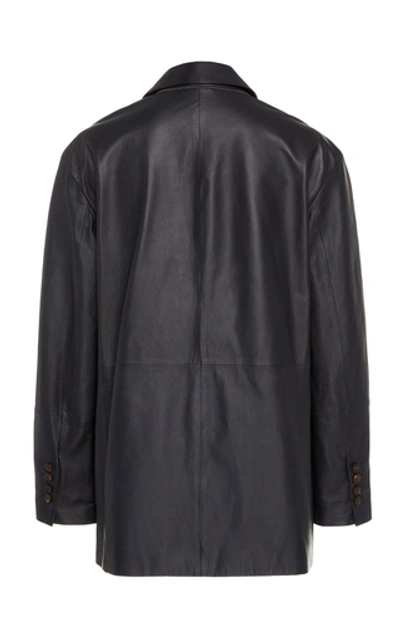 Shop Brunello Cucinelli Leather Jacket In Black