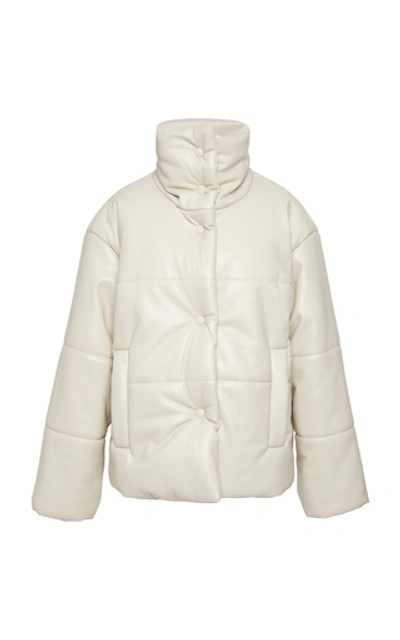 Shop Nanushka Hide Vegan Leather Puffer Coat In White