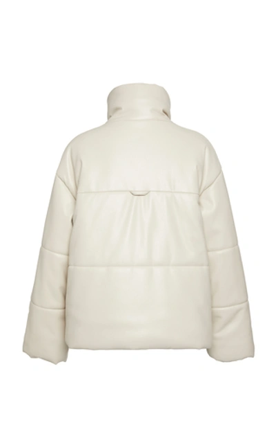 Shop Nanushka Hide Vegan Leather Puffer Coat In White