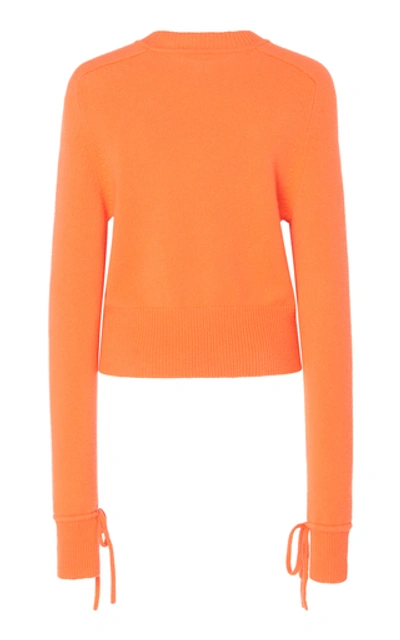 Shop Victoria Beckham Sleeve-tied Cashmere Sweater In Orange