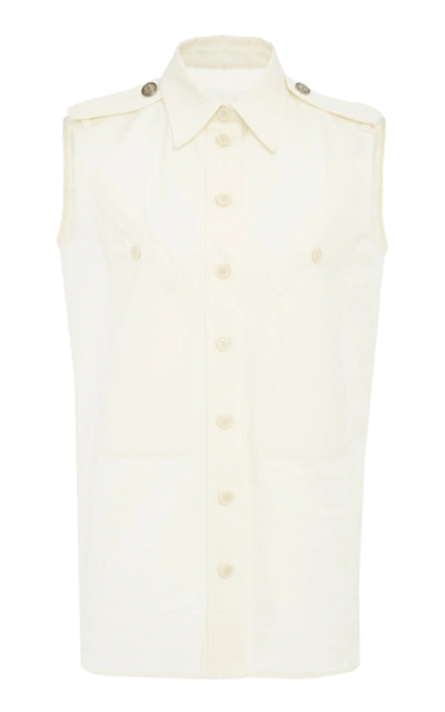 Shop Givenchy Button-detailed Cotton Shirt In White