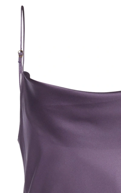 Shop Nili Lotan Juella Silk-charmeuse Gown In Purple