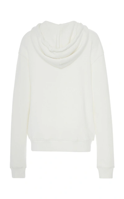 Shop Alexa Chung Embroidered Cotton Hoodie In White