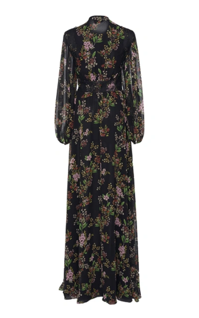 Shop Giambattista Valli Floral-print Silk-chiffon Gown