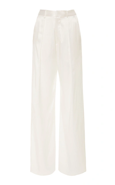 Shop Michael Lo Sordo Relaxed Silk Lounge Pant In White