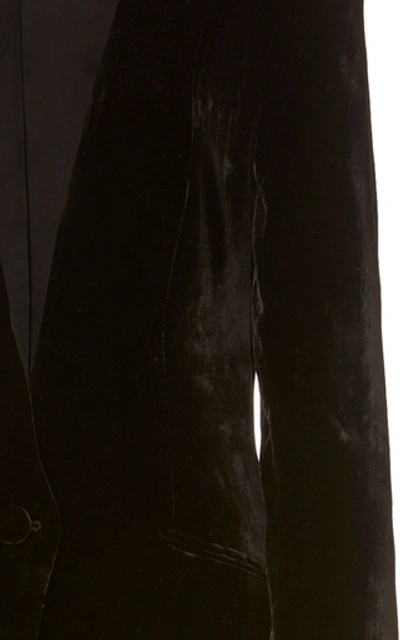 Shop Michael Lo Sordo Empire Maxi Silk Velvet Jacket In Black