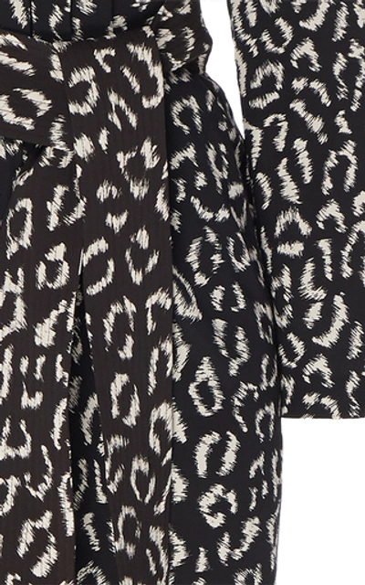 Shop A.l.c Kieran Printed Belted Crepe Jumpsuit In Animal