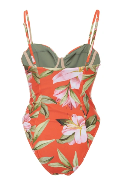 Shop Mara Hoffman Desiree Printed One-piece Swimsuit In Floral