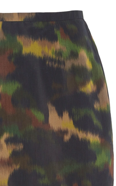 Shop Rochas Broken Camouflage Pencil Skirt In Print