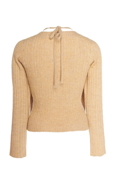 Shop Jacquemus Double-layer Cable-knit Halter Sweater In Neutral
