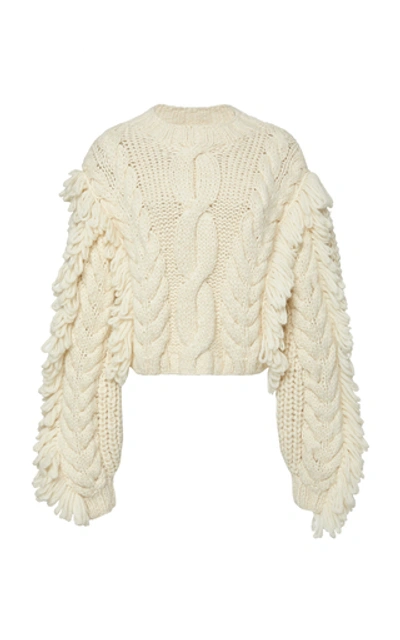Shop Ulla Johnson Yasmin Cable-knit Alpaca Sweater In White